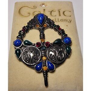 Celtic Style Brooch, Sol D’or Brooch, Color Brooch.A4